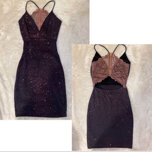 Windsor Purple Sparkly Fitted Dress